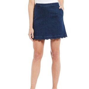 Draper James Scallop Denim Mini Skirt